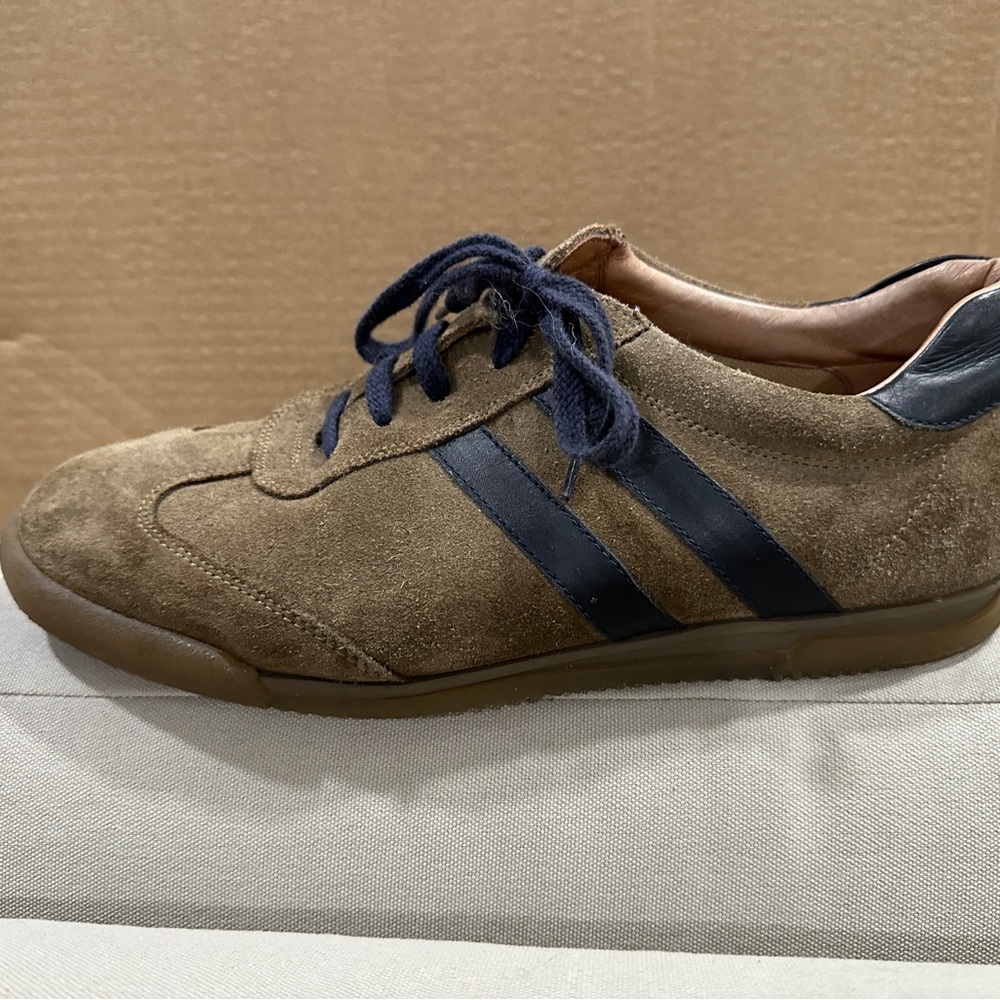 J. Crew Brown Suede Sneakers with Navy Accents - Picture 6 of 8